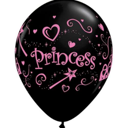 Black and Pink Princess Balloons - Click Image to Close